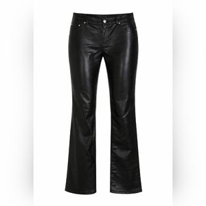 Express Black Faux Leather High Waisted Straight Jeans
